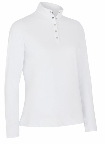 Callaway Womens Thermal LS Fleece Jersey Polo - Brilliant White i gruppen Golfklder / Golfklder Dam / Trjor hos Golfhandelen Strmstad AB (CGKFC077-123)