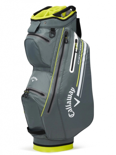 Callaway Chev 14 Dry Cartbag 2023 - Charcoal/Flo Yellow i gruppen Golfbagar / Vagnbagar hos Golfhandelen Strmstad AB (5123098)