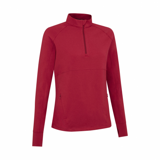 Callaway Womens Lightweight Knit Heathered 1/4 Zip - Persian Red Heather i gruppen Golfklder / Golfklder Dam / Trjor hos Golfhandelen Strmstad AB (CGKFE074-602)