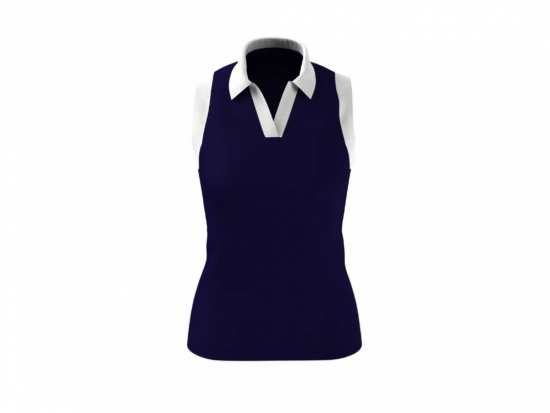 Callaway Womens Sleeveless V-Placket Colourblock Polo - Peacoat i gruppen Golfklder / Golfklder Dam / Piktrjor hos Golfhandelen Strmstad AB (CGKSD034-410)