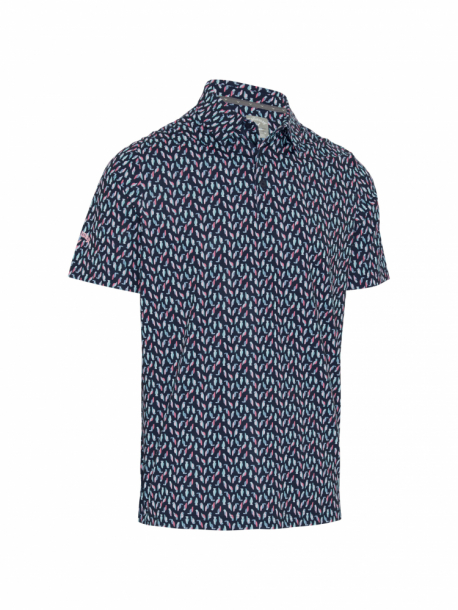 Callaway Mens All Over Birdie Print Shirt - Peacoat i gruppen Golfklder / Golfklder Herr / Piktrjor hos Golfhandelen Strmstad AB (CGKSE096-410)