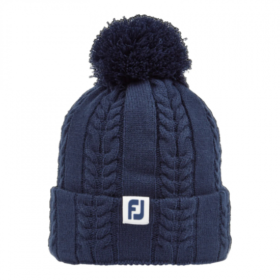 Footjoy Womens Cable Knit Bobble Hat - Navy i gruppen Golfklder / Kepsar hos Golfhandelen Strmstad AB (FWH22WCB-4N)