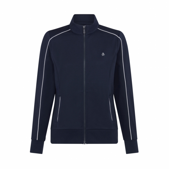 Original Penguin Womens Mock Neck Full-Zip Jacket - Black Iris i gruppen Golfklder / Golfklder Dam / Jackor/Vstar hos Golfhandelen Strmstad AB (OGJFE048-417)