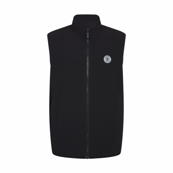 Original Penguin Mens Lightweight Mixed Media Reversible Vest - Caviar i gruppen Golfklder / Golfklder Herr / Jackor/Vstar hos Golfhandelen Strmstad AB (OGKFE028-001)